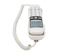 banapoy Basic Corded Telephone, Landline Phone Wall Mountable Retro Corded Home Phone, Support DTMF, for Home Office Hotel, LCD Screen Displays) (White(English Version))