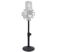 banapoy Desktop Microphone Stand, Heavy Duty Round Base Desktop Mic Stand with 5/8 to 3/8 Adapter, Adjustable Height 6.9 to 11.6 Inch, Table Mic Holder for Recording, Live Streaming