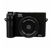 banapoy Digital Camera, 5K 75MP 18x Zoom CCD Vlog Camera with Pop Up Flash 3 Inch Screen for Travel Photography, Retro Tech Teens Students Beginners, Auto Manual Focus