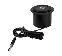 banapoy Embedded Desktop Wireless, 15W Fast Charging, 2 USB Port, Flush Mount Design, for Bedside Tables, Desks, Furniture, for Restaurant Bar Company Bedroom (T9 Black)