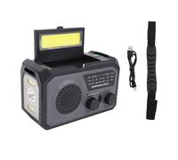 banapoy Emergency Weather Radio, AM FM WB Solar Hand Crank Radio Portable Power Bank, 16000mAh, SOS Alarm, LED Flashlight, Cell Phone Charger, for Indoor Outdoor Emergency