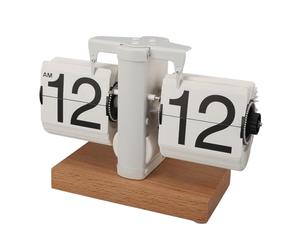 banapoy Flip Desk Clock, 12H AM PM Metal Mechanical Auto Digital Page Turning Clock, Vintage Retro Office Flip Down Clock Home Decor, Flipping Clock, Cool Tech Gift for Men
