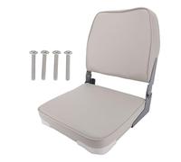 banapoy Folding Boat Seats, Low Back Marine Bass Jon Boat Seats, Fold Down Fishing Boat Chair with Backrest, 250lbs Load Capacity, 4 Mounting Screws, for Canoe, Pontoon