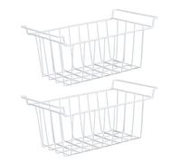 banapoy Freezer Wire Storage Baskets, 2pcs Refrigerator Metal Organizer Bins Chest Freezer Basket with Handles, Kitchen Pantry Storage and Organization for Home Kitchen Cabinets
