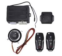 banapoy Keyless Entry Car Alarm System, Universal Remote Engine Starter Push to Start Ignition Kit for DC 12V Trucks SUVs ATVs Vehicle, Car Security
