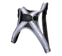 banapoy Light Up Dog Harness, LED Rechargeable Dog Harness, Night Walking Vest with 8 Lighting Modes, Built In Leash Ring, Adjustable Fit and 130kg Pull Force for Night Walking Jogging (Black)