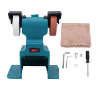 banapoy Mini Bench Grinder, 200W 7000RPM Cordless Bench Buffer Polisher with Fit for 18V Battery, Grinding Wheel Kit for Metal Polishing Tool Sharpening