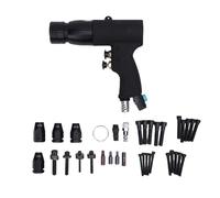 banapoy Pneumatic Rivet Nut Gun with 1/4 5/16 3/8 10/24 Inch Self Locking Head, 400RPM Adjustable Speed Air Rivet Gun Kit with Embedded Noise Reduction, Quick-Change Mandrels