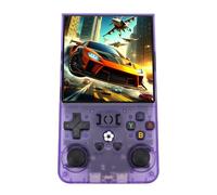 banapoy Retro Handheld Game Console, 4 Inch Screen Portable Retro Gaming Console Built in 60+ Emulators, Pocket Classic Video Gaming Player Mini for Travel (Clear Purple)