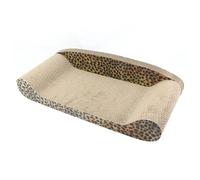 banapoy Reversible Cat Scratching Pad, Ergonomic Cat Lounger with Catnip for Indoor Play, Cozy Resting Surface and Scratching Solution, for Indoor Kittens, Adult Cats, Owners (Leopard Print)