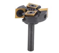 banapoy Slab Flattening Router Bit, 1/4 Shank 1 /4 Cutting Dia Tungsten Carbide CNC Insert Spoilboard Surfacing Planer, with 4Pcs Ti Coated Inserts for Woodworking
