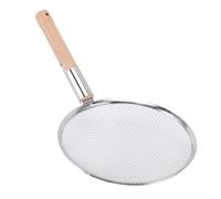 banapoy Stainless Steel Fine Mesh Strainer, Fine Mesh Skimmer Spoon Sieve Sifter with Wooden Handle, Food Strainer Filter for Home Kitchen (28CM)