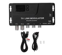 banapoy TV Link AV to RF Modulator, R CA to Coaxial Converter, UHF Adapter with Channel, Support for PAL, NTSC, Compact RF Modulator for TV Tuner Satellite Set, DVD Players