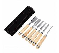 banapoy Wood Chisel Set, 6 Piece 8-38mm 60CRV Steel Bevel Edges Wood Carving Tools, Woodworking Chisel with Ergonomic Handle and Storage Bag for Furniture Repair and Projects
