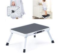 Banas 1-Step Folding Stool Portable Stepladder Steel Step Metal Heavy-Duty Step Ladder Foldable Rung with Anti-Slip Mat, Strong & Durable, Fold Away, Space Saving; Easy to Grab, Clean & Repair Items