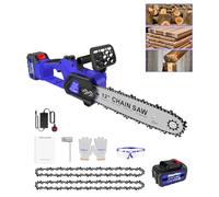 Banas 12" Cordless Chainsaw 600W Electric Chainsaw | Brushless Pure Copper Motor | with 4000mAh Battery, Oiling System, Handheld Electric Saw for Branch Pruning, Wood Cutting & Day-to-Day Tasks