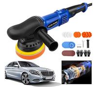 Banas 1200W DA Electric Car Polishing & Buffing Machine, Dual Action Polisher PRO Intro Kit | Powerful Random Orbital Polisher Plus Sponge/Wool Polishing Pads & Microfibre Bonnets, 6 Speed Dial