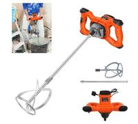Banas 2600 W Portable Electric Concrete Cement Plaster Grout Paint Thinset Mortar Paddle Mixer Pro Drill Mixer Stirring Tool Adjustable 6 Speed Handheld (Orange Electric Mixer)