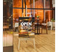 Banas Adjustable Art Easel Stand - 1.5m Height, Wide Cartouche, Arced Chamfering Design, Ideal for Menu Display, Artistic Creations, Presentation, Outdoor Painting, Wedding Sign etc. (150cm / 59")