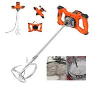 Banas Heavy Duty 2600 W Electric Paddle Plaster Plastering Mortar Paint Mixer 240 Volt Stirrer 6 Gear Agitator, Mixing Machine with Power Cable - Orange Colour