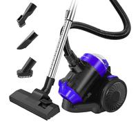 Banas Professional 1000W Cylinder Vacuum for Home & Car | Bagless 1.5L Capacity | Automatic Cord Rewind | Complete Set with Floor Brush, Crevice Tool & Upholstery Nozzles | Ideal for Pet Hair Removal