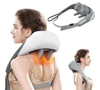 Banasuer 5D Shiatsu Back Shoulder and Neck Massager with Heat,Deep Tissue Kneading Massage for Muscle Relaxation and Relief Pain,Super Large Massage Head in Office Home Use (White)