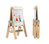 BanaSuper Foldable Kids Easel, 3-in-1 Painting Easel with 30% Larger Drawing Surface, Double-Sided Art Easel, Magnetic Chalkboard & Whiteboard, Height Adjustable Art Station for Kids Creative Play