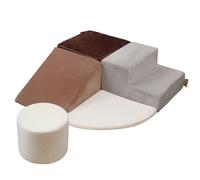 BanaSuper Kids Soft Play Set, Foam Climbing Blocks for Toddlers, Foam Play Gym with Non-Slip Base, EN71 Certified Indoor Activity Toys for Sensory Motor Skills, Washable & Modular Design (Coffee Grey)