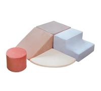 BanaSuper Kids Soft Play Set, Foam Climbing Blocks for Toddlers, Foam Play Gym with Non-Slip Base, EN71 Certified Indoor Activity Toys for Sensory Motor Skills, Washable & Modular Design (Blue Pink)