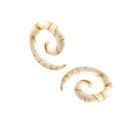 BanaVega 2 Pieces Acrylic Colorful Marble Spiral Ear Piercing Set - Choice of Sizes, Acrylic, Marble, Metal, Na
