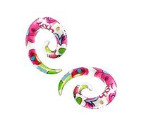 BanaVega 2PCS Acrylic 2g 6mm Flesh Flower Spiral Ear Taper Earring Piercing Stretching Gauge Piercing Jewellery 5347