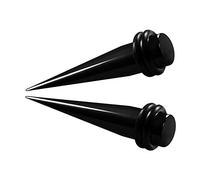 BanaVega 2PCS Acrylic Black 0g 8mm Flesh Black O-Rings Taper Ear Plug Gauge Stretching Expander Earring Piercing Jewellery 5284