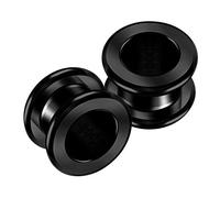 BanaVega 2PCS Anodized Black 1/2 inch 12mm Flesh Rounded Edges Ear Stretcher Gauge Tunnel Plug Lobe Earring Piercing Jewellery 5397