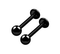 BanaVega 2PCS Black Titanium G23 Anodized Labret Lip Rings 16g 1.2mm 3/8 10mm 3mm ball Medusa Earrings Tragus Piercing Jewellery 6697