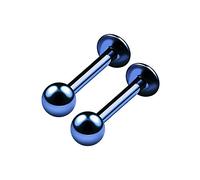 BanaVega 2PCS Dark Blue Titanium G23 Anodized Lip Ring 16g 1.2mm 5/16 8mm 3mm ball Earring Vertical Labret Piercing Jewellery 6699