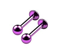 BanaVega 2PCS Purple Titanium G23 Anodized Lip Labret 16g 1.2mm 5/16 8mm 3mm ball Spider Bite Monroe Earrings Piercing Jewellery 6711