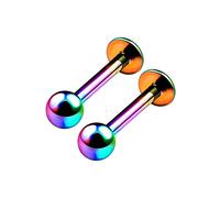 BanaVega 2PCS Rainbow Titanium G23 Anodized Labret 16g 1.2mm 5/16 8mm 3mm ball Monroe Earrings Snakebites Piercing Jewellery 6702