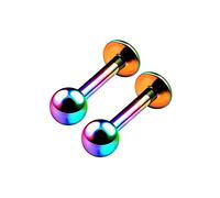 BanaVega 2PCS Rainbow Titanium G23 Anodized Lip Rings 16g 1.2mm 1/4 6mm 3mm ball Tragus Earrings Spiderbite Piercing Jewellery 6701