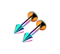 BanaVega 2PCS Rainbow Titanium G23 Anodized Lip Rings 16g 1.2mm 1/4 6mm 3mm cone Labret Spider Bite Earrings Piercing Jewellery 6719