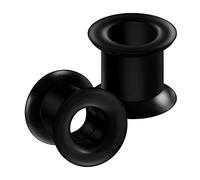 BanaVega 2PCS Silicone Black 00g 10mm Double Flared Saddle Gauge Earring Tunnel Ear Lobe Stretcher Piercing Jewellery 5225