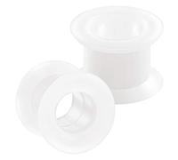 BanaVega 2PCS Silicone White 1/2 inch 12mm Double Flared Saddle Ear Gauge Earring Tunnel Plug Stretcher Piercing Jewellery 5231