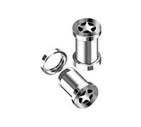 BanaVega 2PCS Surgical Steel 4g 5mm Flesh star on front Ear Ring Stretcher Lobe Gauge Tunnel Plug Piercing Jewellery 5440