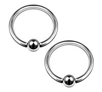 BanaVega 2PCS Titanium G23 Captive Bead Hoop 14g 1.6mm 1/2 inch 12mm 4mm ball Septum Eyebrow Tragus Earrings Piercing Jewellery 6823