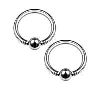 BanaVega 2PCS Titanium G23 Captive Bead Ring 14g 1.6mm 3/8 10mm 4mm ball Eyebrow Tragus Earrings Septum Ring Piercing Jewellery 6822