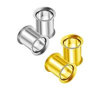 BanaVega 4 Pieces Anodized Steel Double Flared Saddle Tunnel Ear Stretcher Ear Flesh Earring Lobe Gauge Jewelry See More Sizes, Alloy Steel