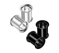 BanaVega 4PCS Steel Anodized Black 0g 8mm Double Flared Saddle Tunnel Ear Gauge Plug Stretcher Lobe Earring Piercing Jewellery 3963