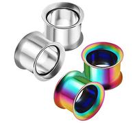 BanaVega 4PCS Steel Anodized Rainbow 1/2 inch 12mm Double Flared Tunnel Ear Stretcher Flesh Earring Lobe Gauge Piercing Jewellery 3970