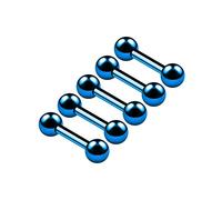 BanaVega 5PCS Anodized Dark Blue Barbell Stud 16g 1/4 6mm 3mm Ball Daith Cartilage Tragus Helix Earrings Rook Piercing Jewellery 4866