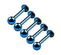 BanaVega 5PCS Anodized Dark Blue Labret Rings 14g 3/8 10mm 4mm Ball Cartilage Lip Spider Bite Tragus Earrings Piercing Jewellery 4834