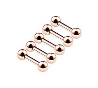 BanaVega 5PCS Anodized Rose Barbell Stud 16g 1/4 6mm 3mm Ball Eyebrow Daith Cartilage Tragus Earrings Helix Piercing Jewellery 4858